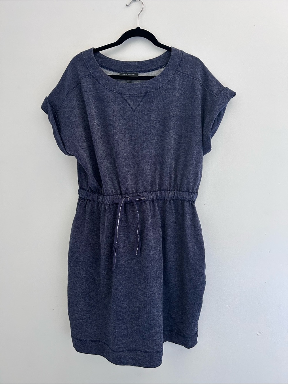 Lane Bryant Navy Drawstring Waist Mini Dress